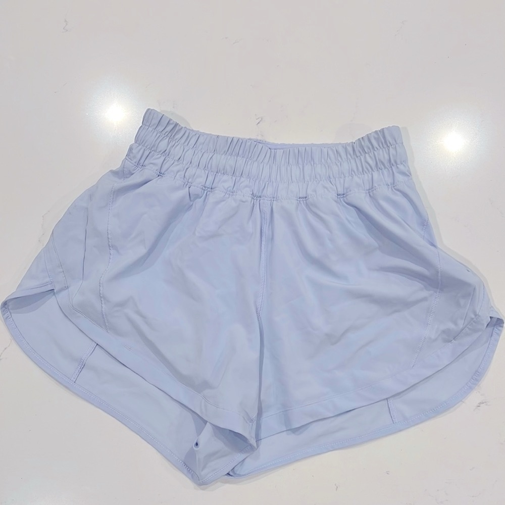 Track That High Rise Lined Shorts Pastel Blue 3”